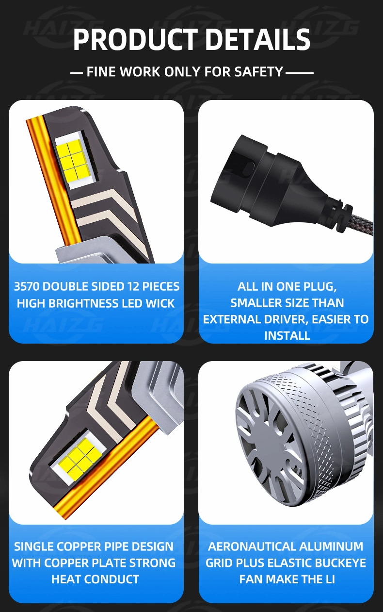 Haizg Factory Custom Logo Packing Car Exterior Light Accessories Auto Headlight
