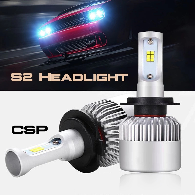 Automotive Headlamp Hot Sales S2 72W 8000lm LED Headlight COB 6000K H1 H3 H7 H8 H9 H10 H11 9005 9006 for Auto Lighting Systems