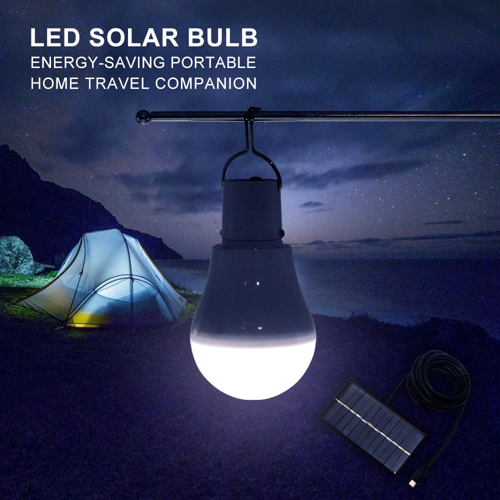 Manufacture Outdoor Garden Fishing Tent LED Solar Lamp Camping Lantern Light with Solar Panel Hanging Turn on/off