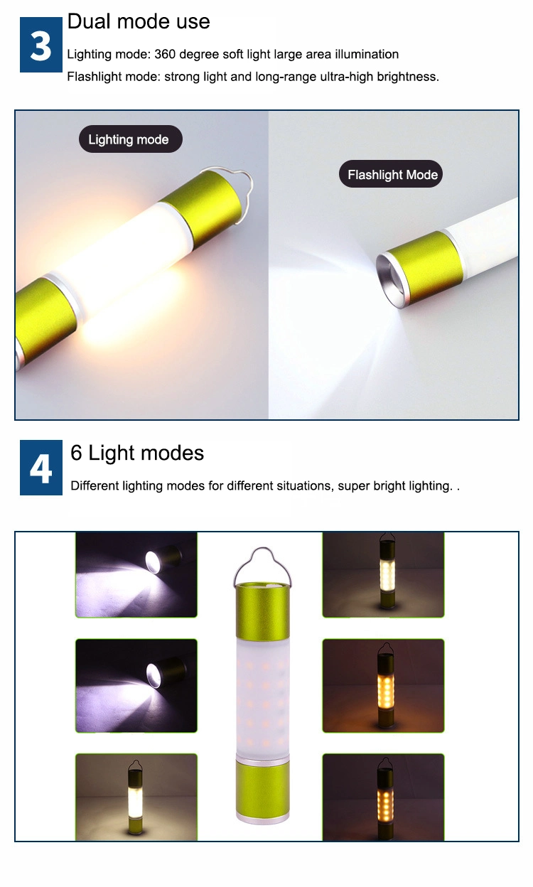 LED Multi-Function Flashlight Work Light Outdoor Emergency Power Bank Camping Light