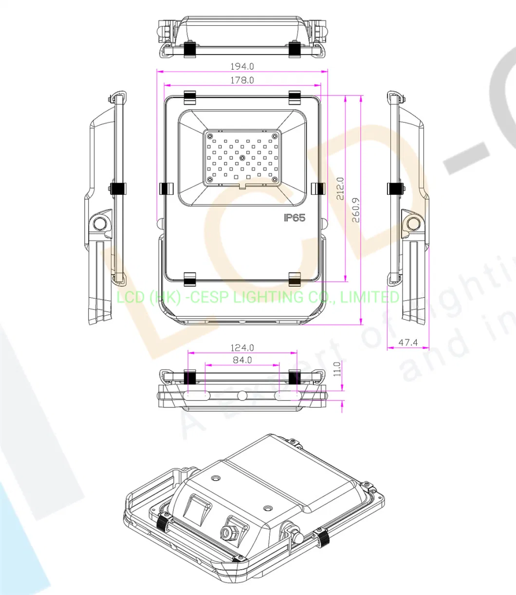 Marine Lighting 500W Fishing Trawler Boat Floodlight 24V 32V 220V Bowlight