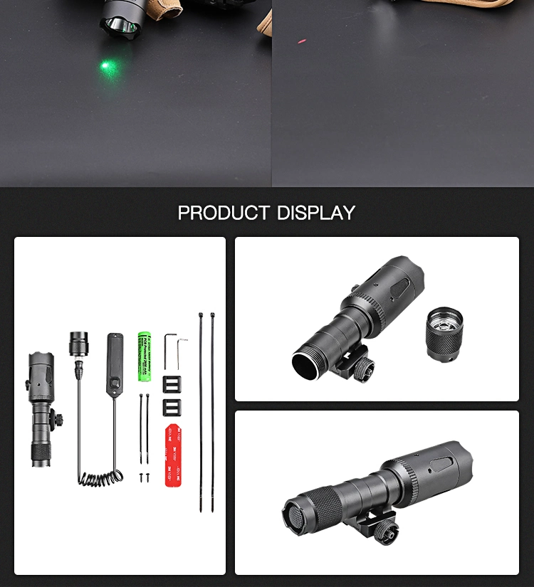 1200 Lumen Tactical Flashlight White LED Green Laser Combo Gun Weapon Hunting Light