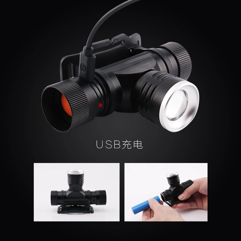 Multifunctional Strong Light Long-Range Focusing USB Rechargeable Mini Headlamp