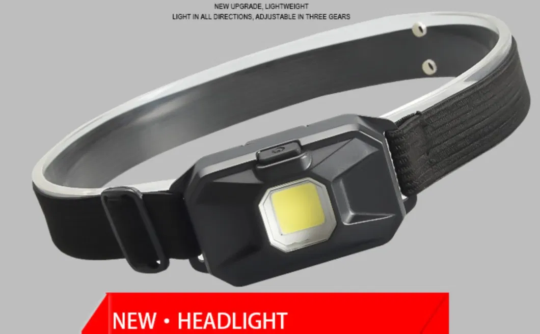 Battery Powered COB LED Head Torch Lamp Camping Adjustable Head Light with 3 Mode Super Bright 110 Lumen Hunting LED Headlamp