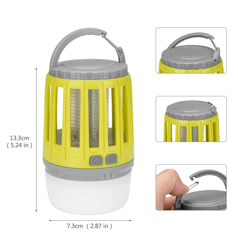 2 in 1 USB Rechargeable LED Mosquito Killer Light with 360-400nm UV Mosquito Zapper Camping Lighting for Outdoor LED Emergency Camping Tent Lamp