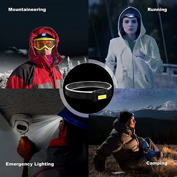 Helius Mini Portable 3mode Running Outdoor Waterproof Rechargeable COB LED Headlamp