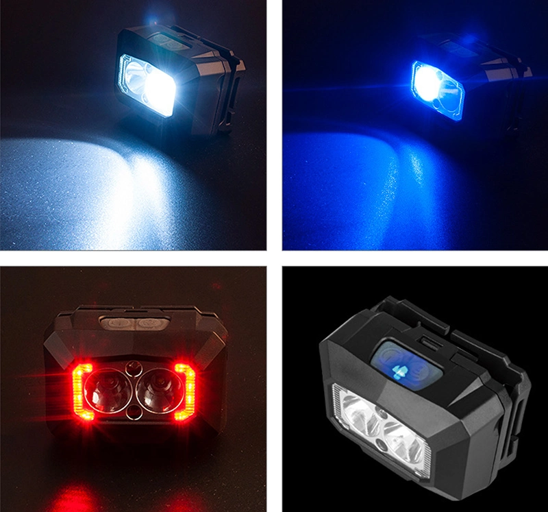 Whoelsale Camping Emergency LED Lighting for Headlamp Rechargeable Sensor Head Torch with Flashing Warning COB LED Headlight