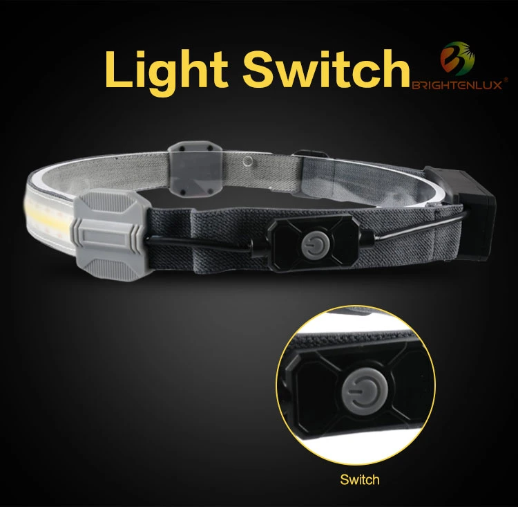 Brightenlux USB Charging Outdoor High Bright COB Headlight Headlamp with 3 Modes and Warning Light
