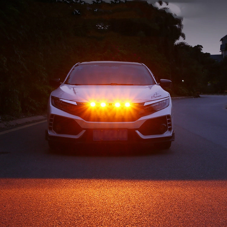 Car Grid Grille Small Yellow Light Red and White Lights LED Decoration Warning Light