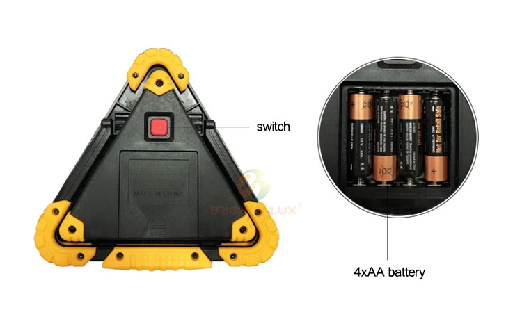 Brightenlux Outdoor Camping Solar/USB Rechargeable Warning Road COB Working Light with Power LED Work Lights