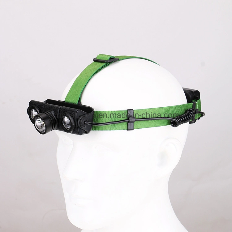 400 Lumen High Power Zoomable T6 Emergency Head Torch Lighting Rechargeable LED Headlamp Portable Warning Flashing LED Headlight