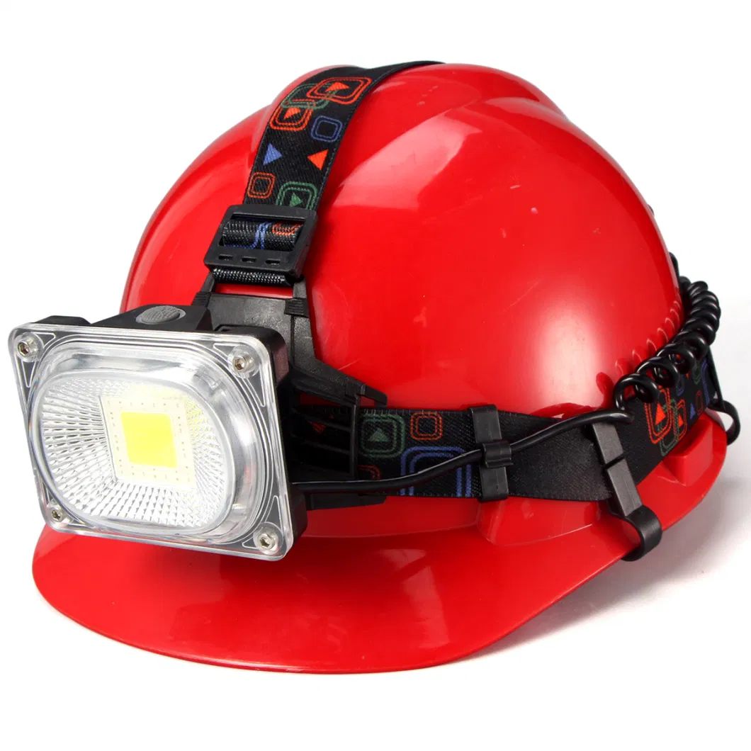 Red Blue Warning Flashing Rechargeable 6W COB Headlamp with 4 Modes Portable Mini Adjustable Emergency Waterproof IP44 Headlight