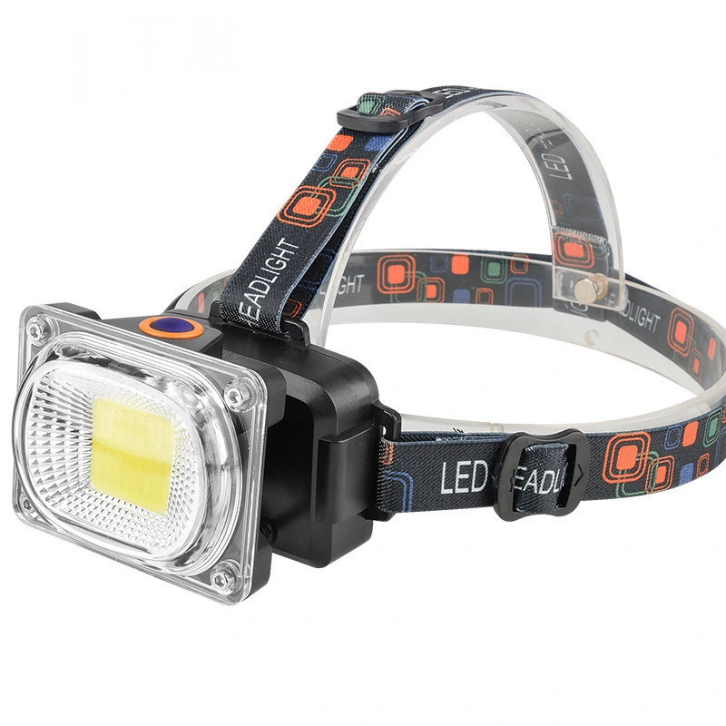 Red Blue Warning Flashing Rechargeable 6W COB Headlamp with 4 Modes Portable Mini Adjustable Emergency Waterproof IP44 Headlight