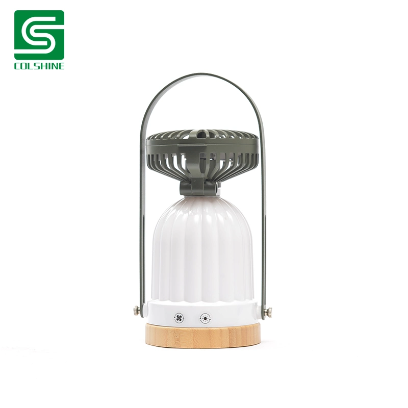 Portable Outdoor Light LED Dimmable Camping Lantern with Fan Hiking Tent Fan