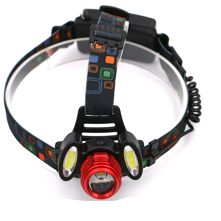 Flashing Warning Head Torch Light Poratble COB Rechargeable Head Torch Lamp Zooming Adjustable LED Headlight Hot Sale LED Headlamp