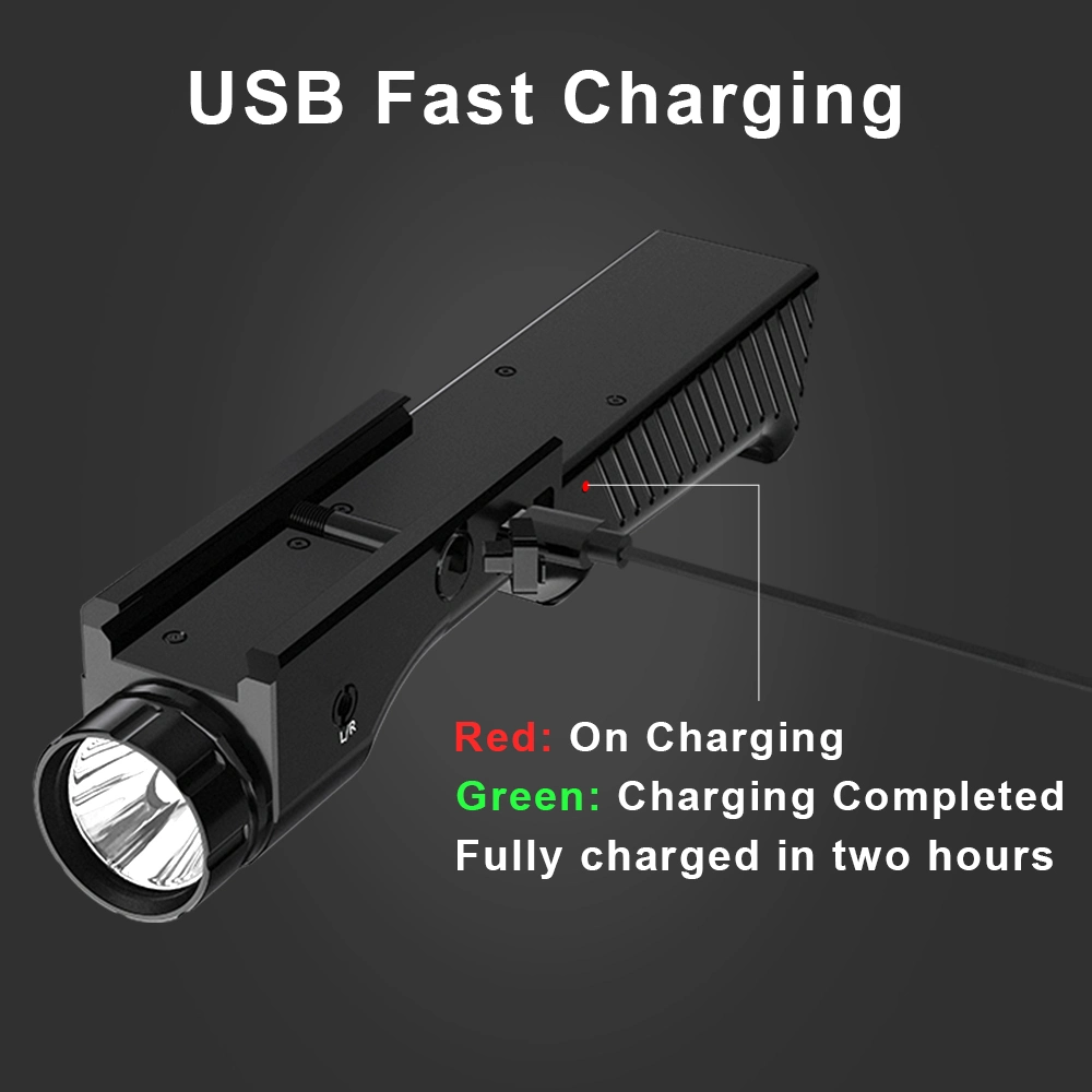 1000 Lumens Gun Light with Green Laser Sight Tactical LED Weapon Hunting Light Compact USB Rechargeable Quick Release Gun Flashlight