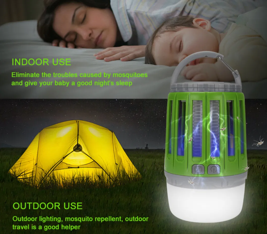 Waterproof Emergency Outdoor Decorative LED Lighting Camp Tent Multi-Use 3W COB 2 in 1 Rechargeable Mosquito Killer Lantern LED Camping Light