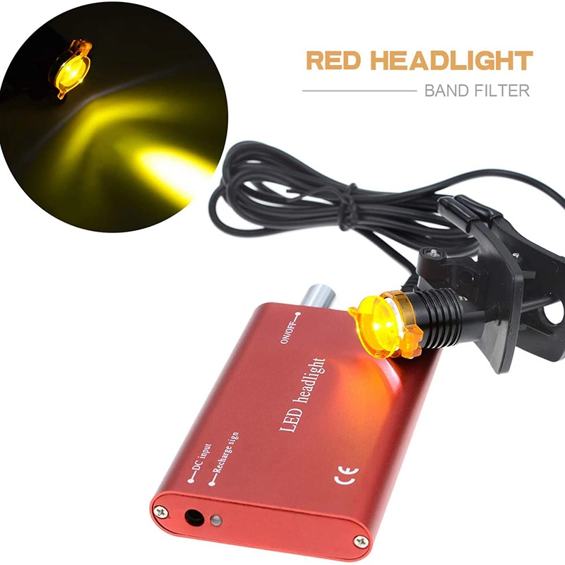 Surgery LED Headlight with Optical Filter for Medical Binocular Loupes Plastic Clip