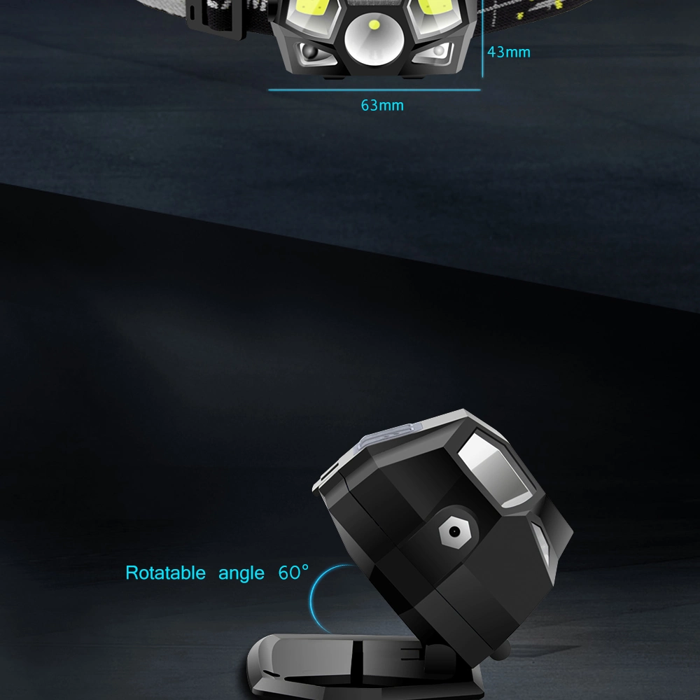 Sensor Camping LED Headlights with 800 Lumens Bright LED Head Lamp