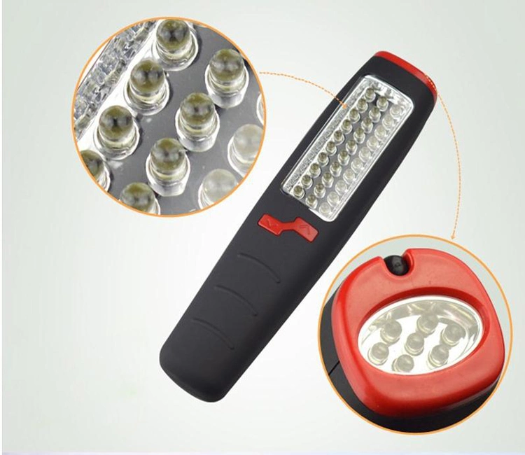 Portable Car Outdoor Repair Camping Flashlight 30+7 LED Work Light with Magnetic and Hook for Emergency, Camping