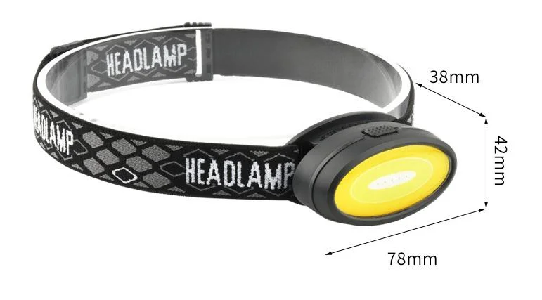 3 Work Modes Outdoor Emergency Rechargeable COB Headlamp with Red Flashing for Camping Hunting Waterproof LED Headlamp