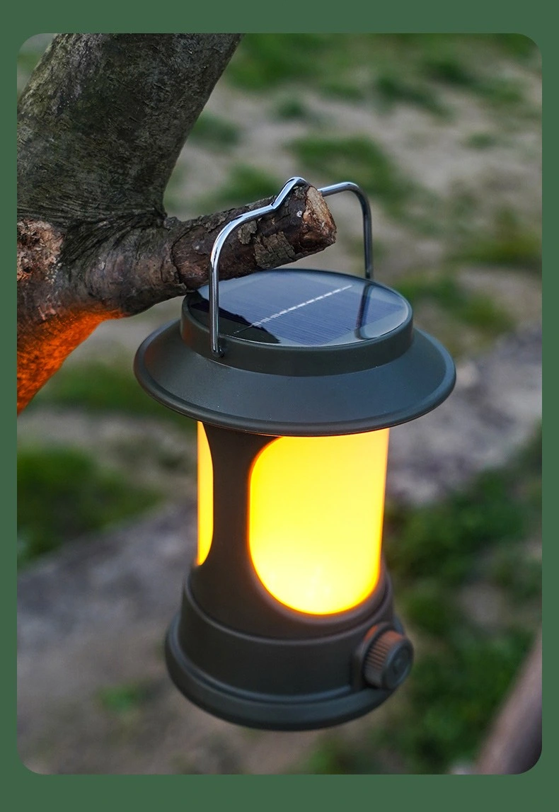 Solar Lantern Light USB Solar Portable Tent Lamp Outdoor Night LED Lamps Emergency Camping Light