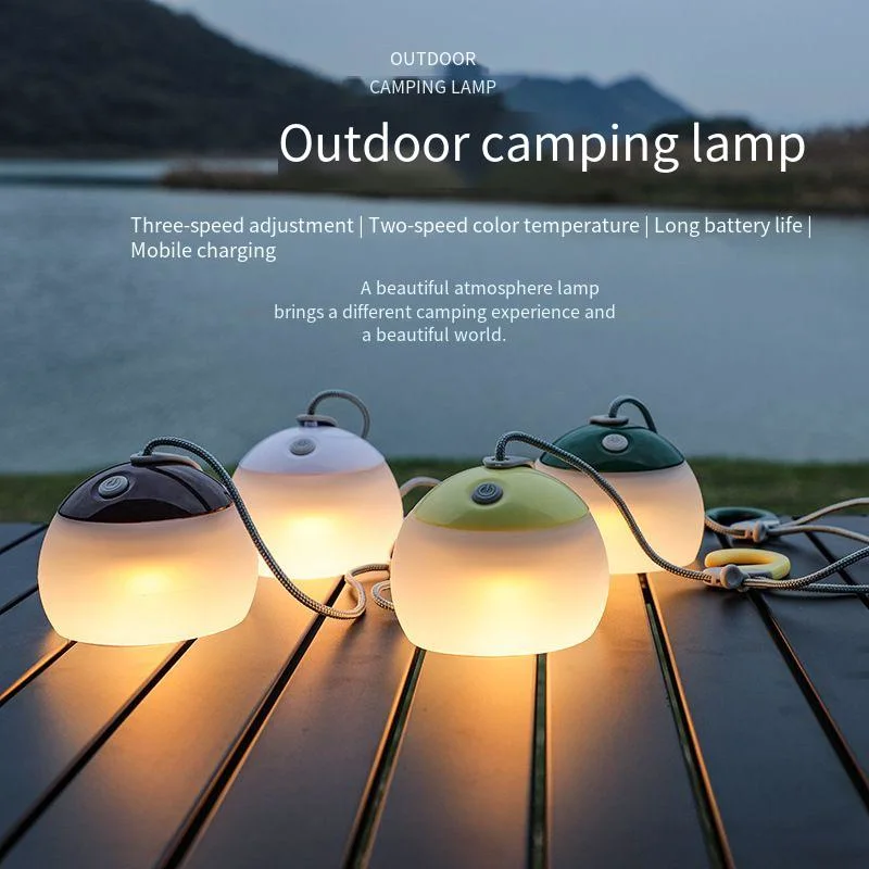 Outdoor Light Waterproof and Bright LED Camp Tent Light Waterproof Camping Light Silicone Hanging Light USB Charging Camping Light