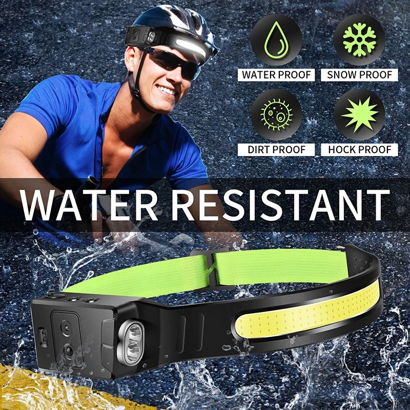 LED Intelligent Rechargeable Headlight Motion Sensor COB Rechargeable Headlamp Portable Outdoor