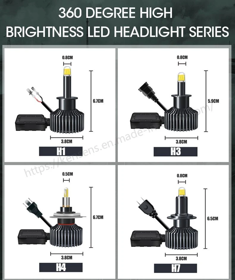 Dmax Automotive LED Headlights High Power Super Bright 360 Degree 8-Side Light H4 H7 9005 Headlight Bulb
