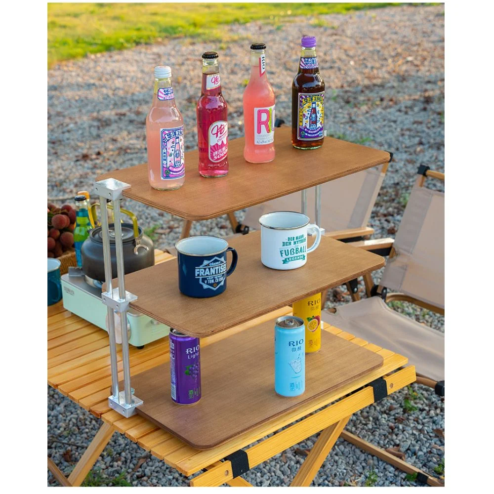 Multifunctional Shelf Table Organizer Camping Foldable Rack Ci24473