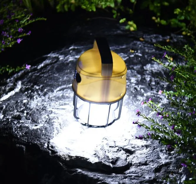 COB SMD Dual Color Rechargeable Outdoor LED Camping Lighting Emergency Hanging Waterproof Ipx5 Camp Tent Lantern 3W LED Camping Light