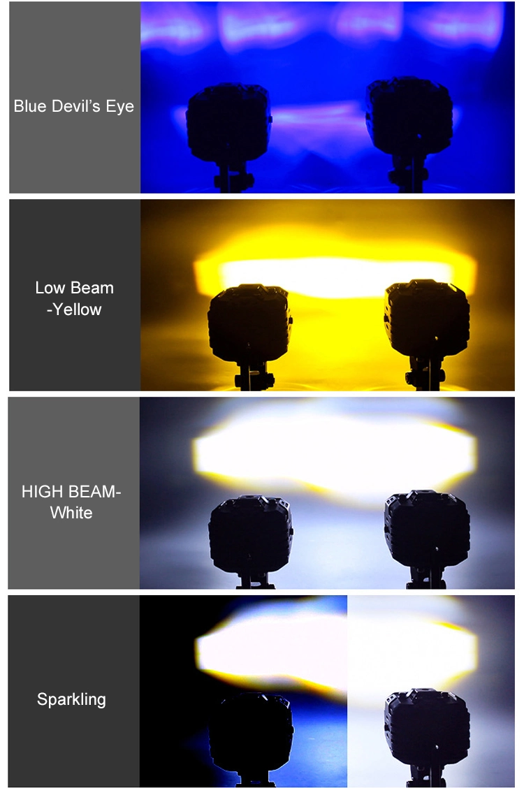 60W Super Bright and Strong Spotlight Dual Color 12-24V Lens LED Car Light