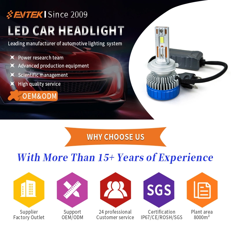 Evitek New Style 200W 20000lumen Auto Lighting System N8 H7 LED Headlight Bulb Faro LED for Car