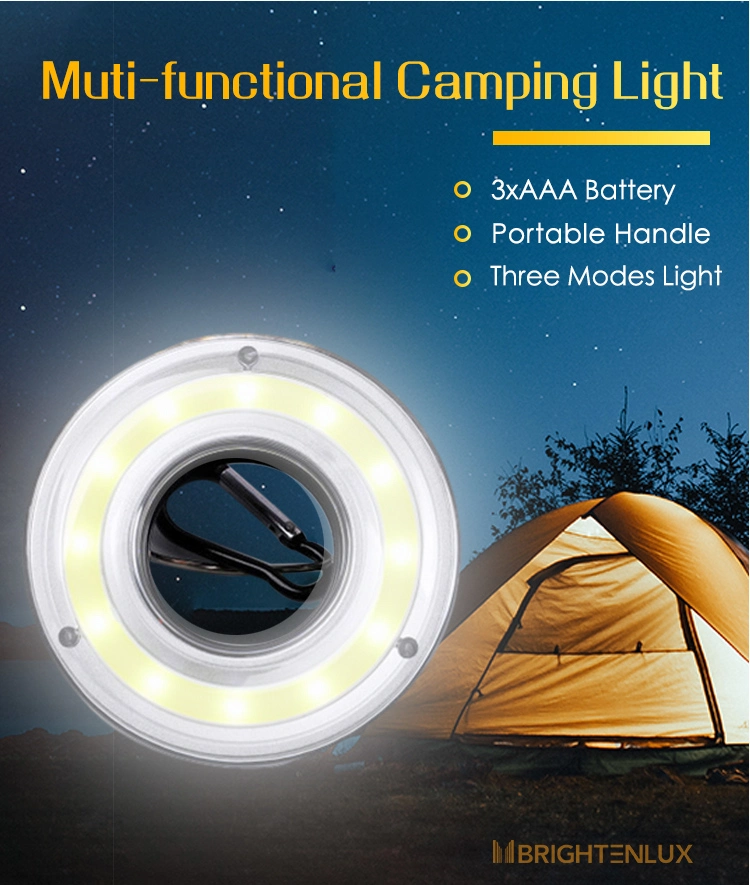 Brightenlux Powered Flexible 3 Mode Light Hanging Battery Tent Telescopic Camping Lights Outdoor with Hook