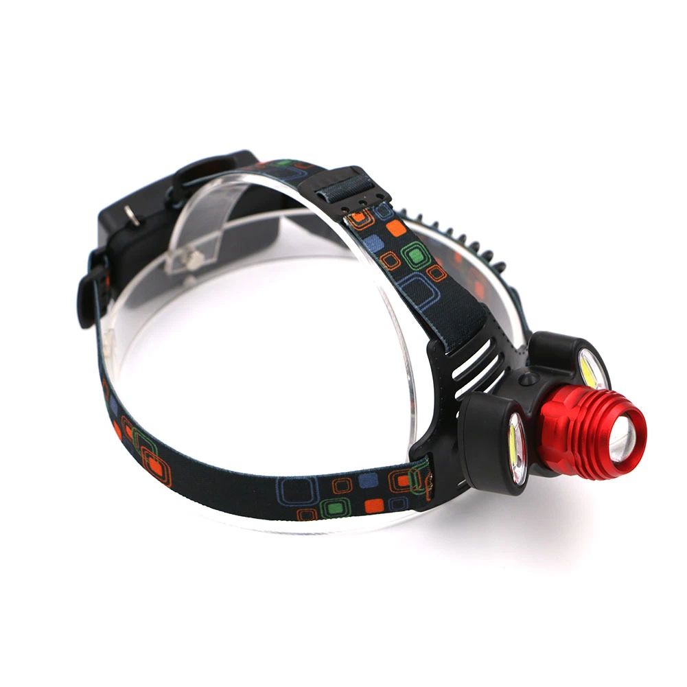 Flashing Warning Head Torch Light Poratble COB Rechargeable Head Torch Lamp Zooming Adjustable LED Headlight Hot Sale LED Headlamp