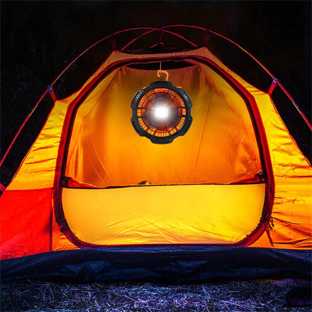 portable Camping Fan for Tents with LED Light Remote Control