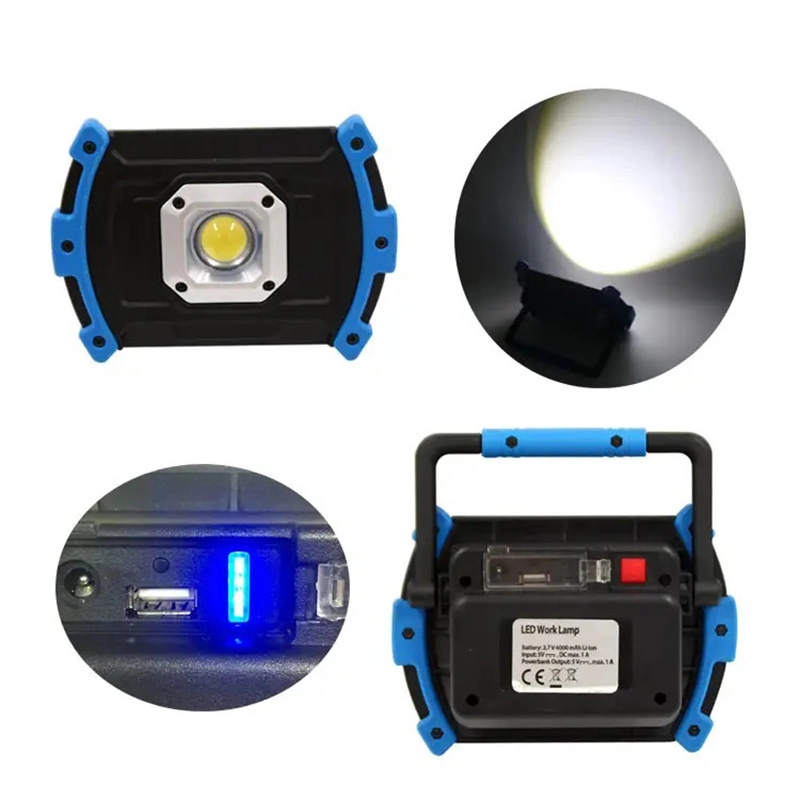 10W Rechargeable Portable Work Light Floodlights with USB, Spotlight Waterproof Outdoor for Car Repairing, Fishing, Camping, Hiking (RH-L012)