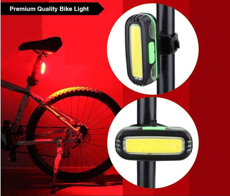 Ultra Bright Bike Lights, 3W COB Cycling Lights 2AAA Battery Bicycle Tail Light, 7 Light Modes, High Intensity Rear LED Headlamp for All Bikes, Helmet, Outdoor