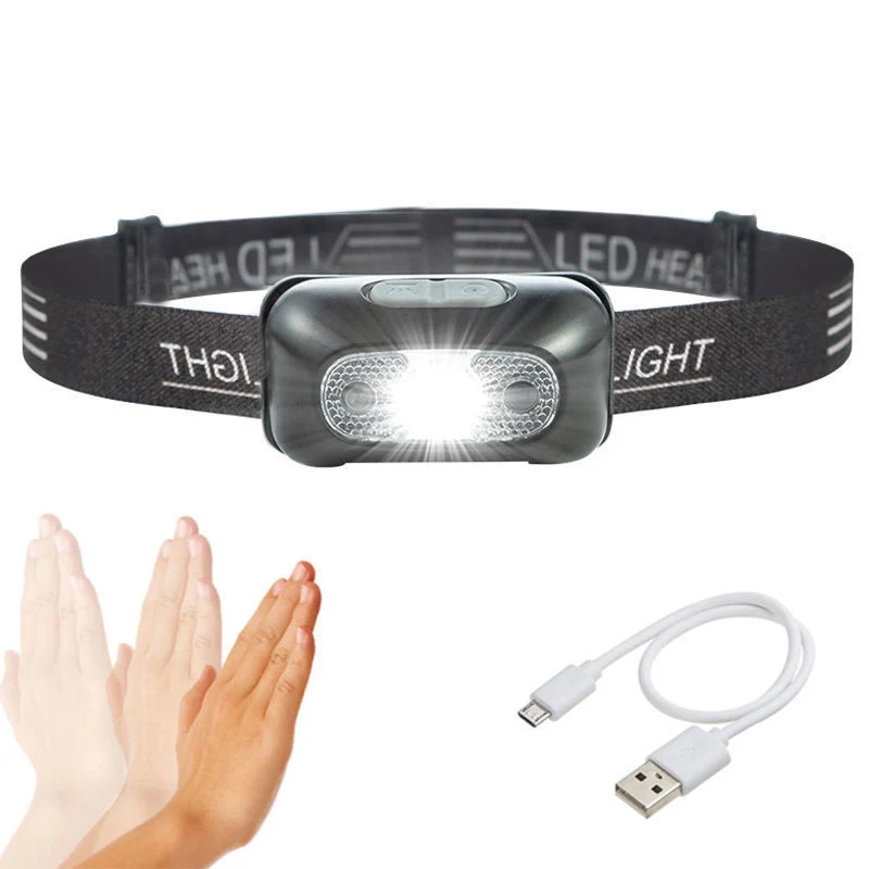 XPE LED 500mAh Lithium Battery USB Headlight LED Headlamp USB Rechargeable for Camping Running