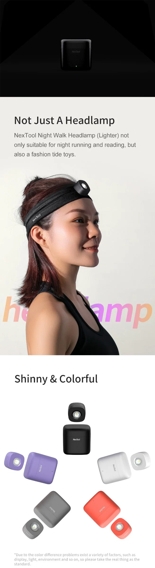 Nextool Hiking High Battery Capacity Rechargeable LED Headlamp with Headband