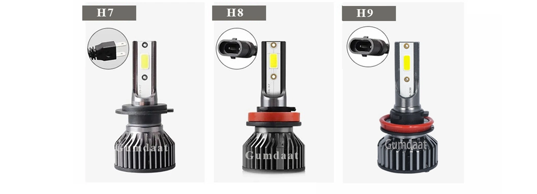 Gumdaat H1 LED Bulb 1200lm 25W Light 6000K Super Bright LED Conversion Kit 6500K White IP68 Waterproof Headlight