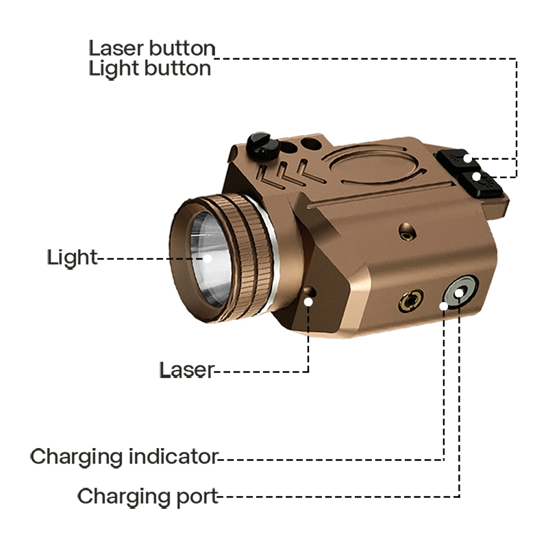 Tactical Green Laser Sight LED Flashlight Strobe Light Adjustable for Riflescope Glock Hunting Weapon Accessory