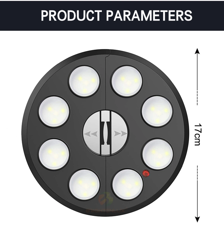 Brightenlux CE 5V Waterproof USB Charging Outdoor Rechargeable Umbrella LED Light Camping Umbrella Tent Light with 8 Colors for Choice