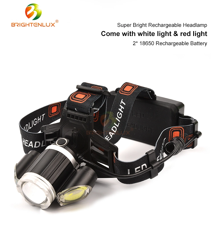 Brightenlux 2023 Best COB Super Bright USB Rechargeable Waterproof Hunting Frontale LED Headlamp