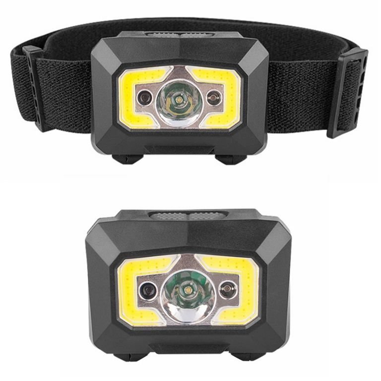 Rechargeable Head Torch Lamp LED Outdoor Sport Flashing Headlight with Motion Sensor COB Lamp Beads 60 Degree Angle Professional Adjustable LED Headlamp