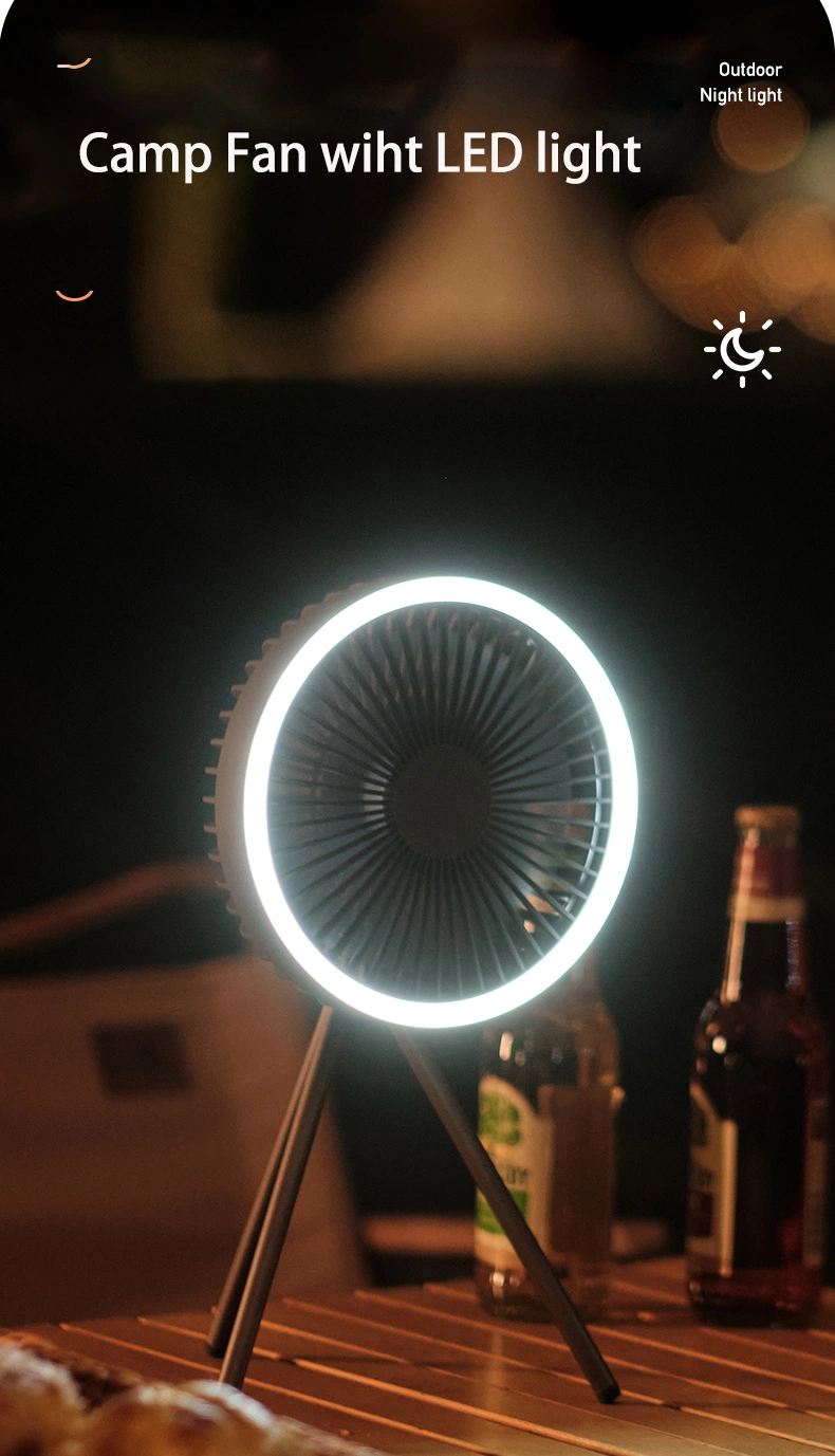 Multifunctional USB Rechargeable Desktop Fan Portable Outdoor LED Camping Light Fan
