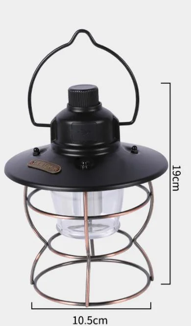 USB Rechargeable Retro Lantern Atmosphere LED Camping Tent Light Emergency Light