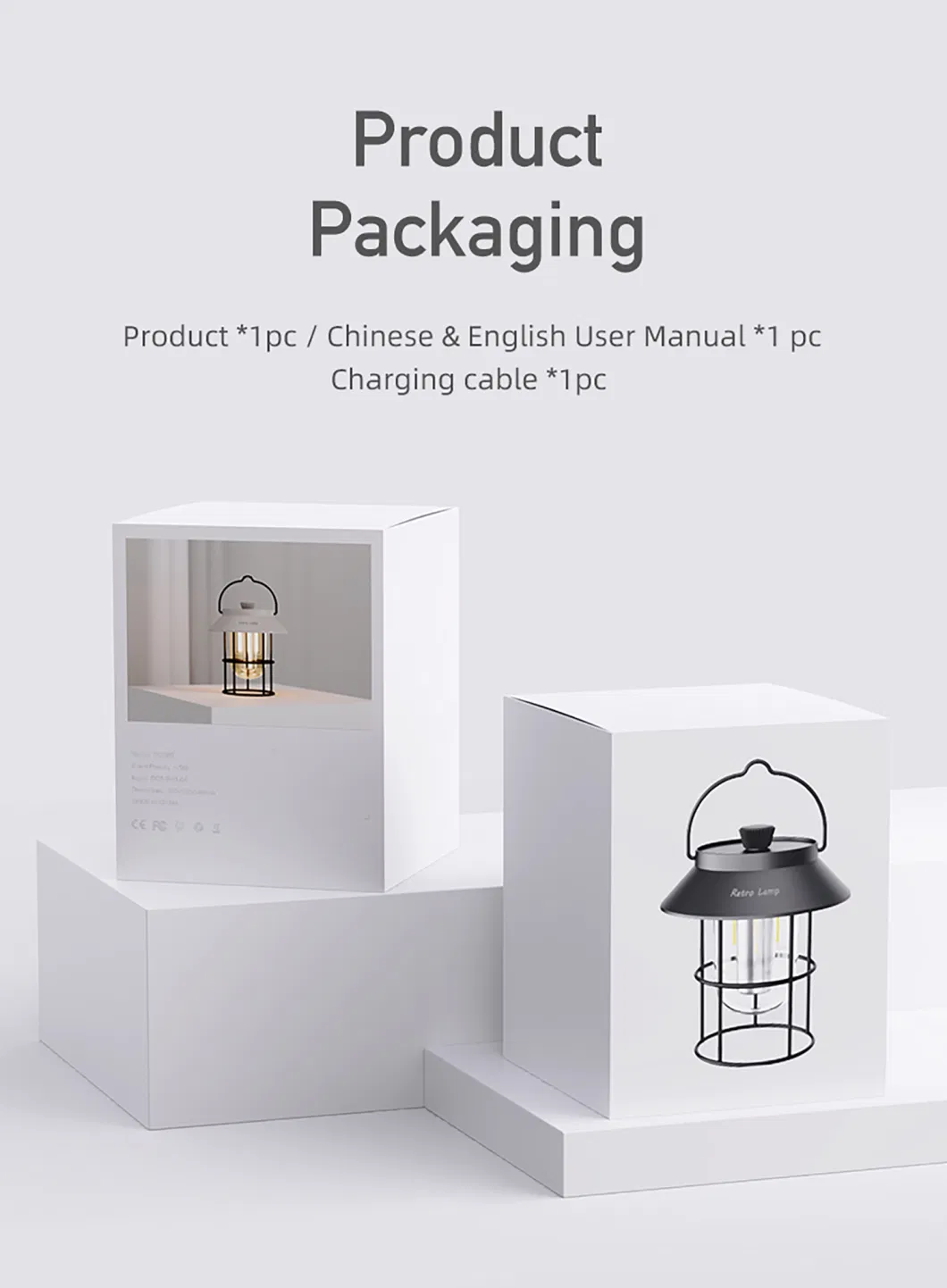 LED Lantern Light Outdoor Camping Lamp Tent Lamp USB Rechargeable Collapsible Emergency Light
