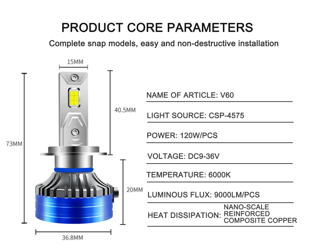 Hot Sale 300W Super Bright LED Headlights 9005 H4 H11headlights LED Bulbs