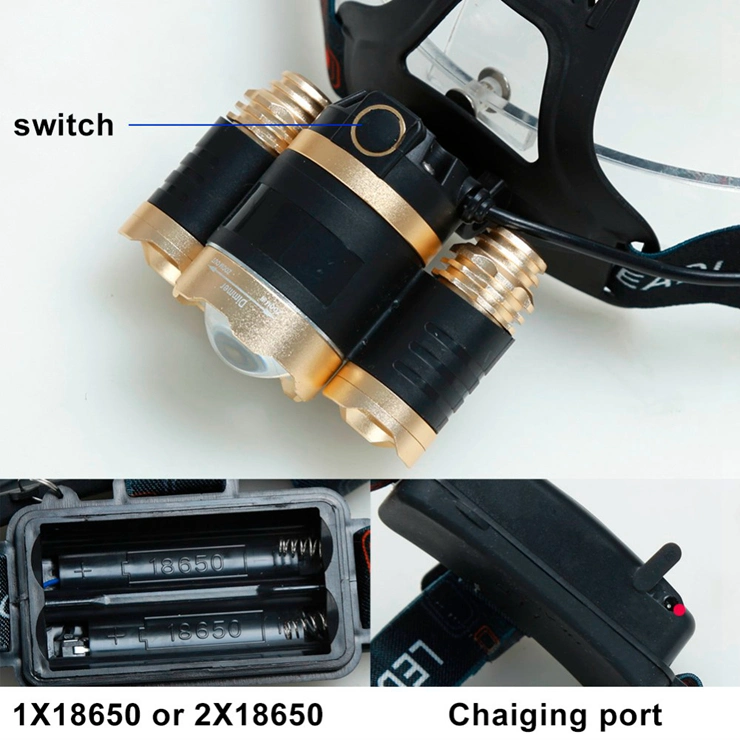 High Brightness LED Head Light USB Rechargeable Head Light Waterproof LED Headlamp